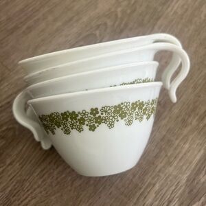 Corelle White and Green Teacup